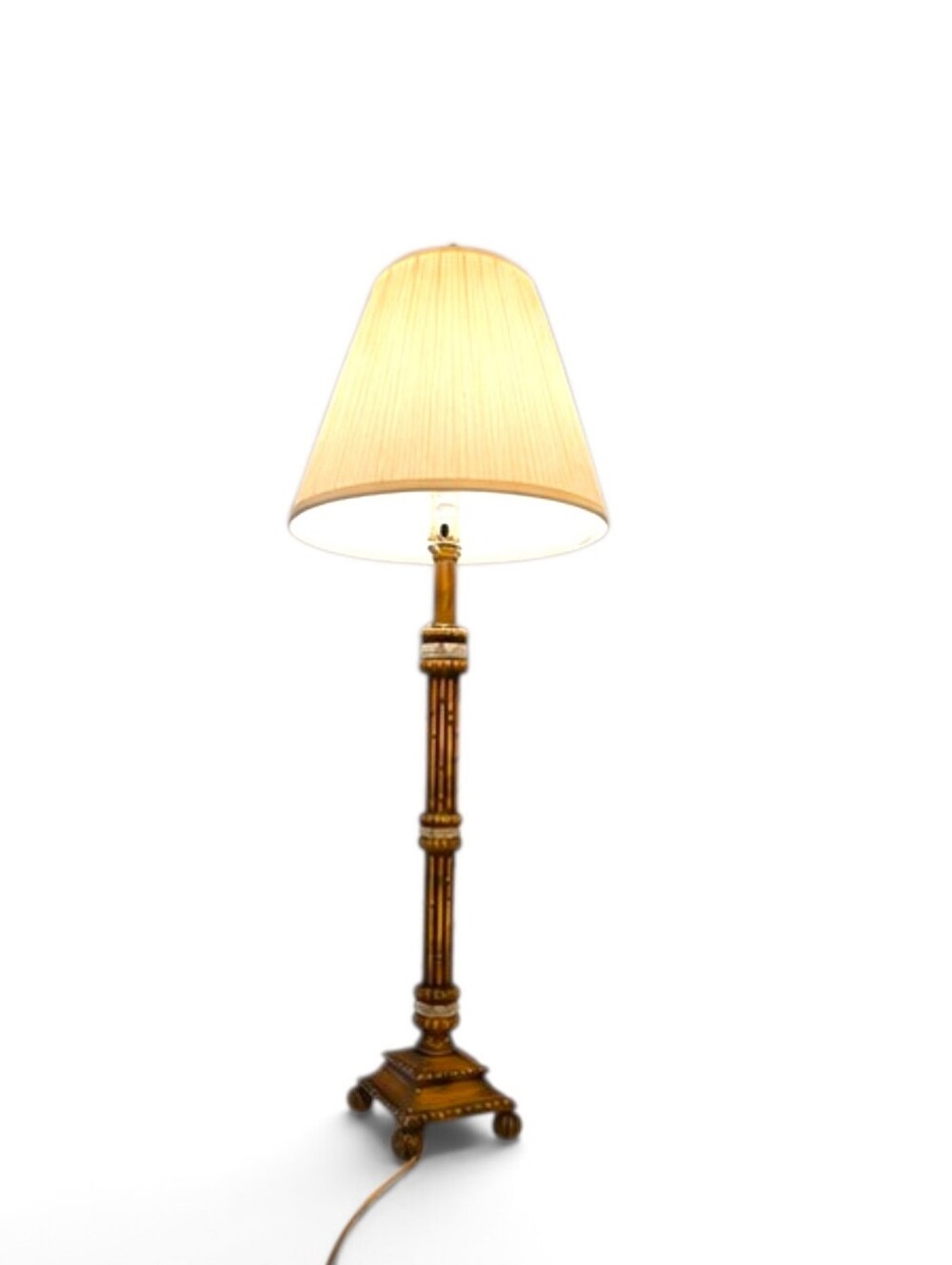 John Richard Attributed Faux Bamboo & Lucite Buffet Lamp